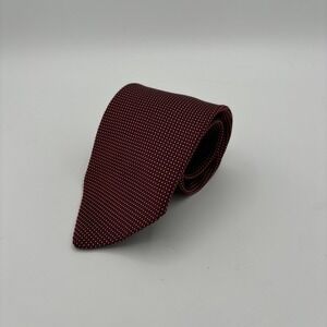 Brooks Brothers Makers Tie Red Polka Dotted Geometric 100% All‎ Silk Necktie